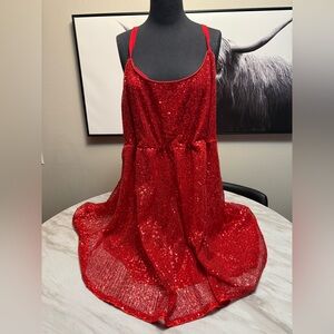 torrid Red Sequin Midi Dress